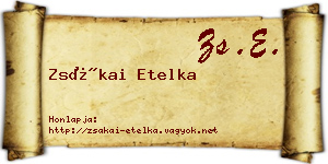 Zsákai Etelka névjegykártya